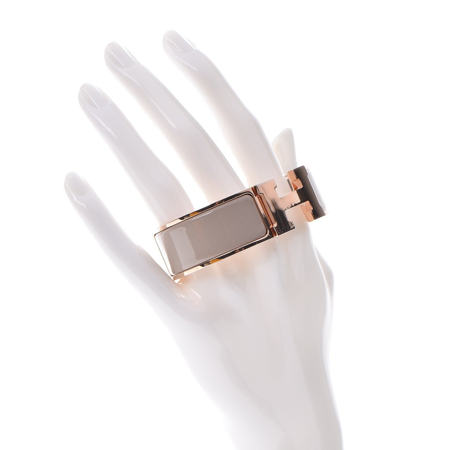 Enamel Wide Clic Clac H Bracelet GM Marron Glace