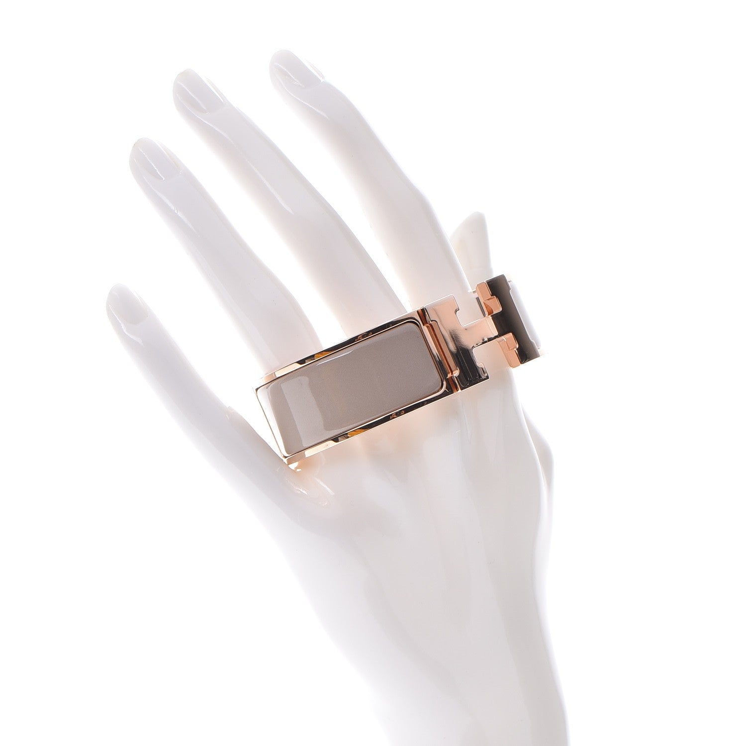 Hermes Enamel Wide Clic Clac H Bracelet GM Marron Glace 2 of 5