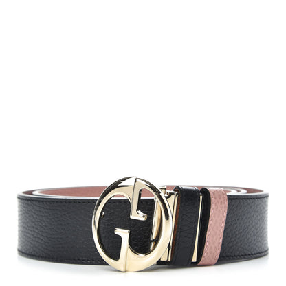 Gucci Calfskin 1973 Reversible Belt 95 38 Black Pink 1 of 4