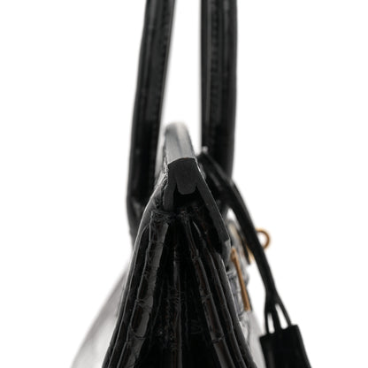 Hermes Shiny Porosus Crocodile Birkin 30 Black 11 of 13