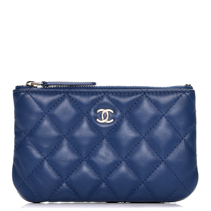 Chanel Lambskin Quilted Small Cosmetic Case Blue 1 of 8