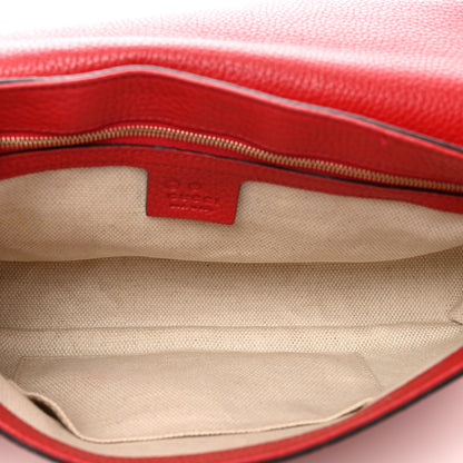 Gucci Pebbled Calfskin Medium Soho Flap Crossbody Vibrant Red 5 of 10