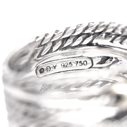 David Yurman Sterling Silver 18K Yellow Gold Double X Crossover Ring 53 6.5 4 of 4