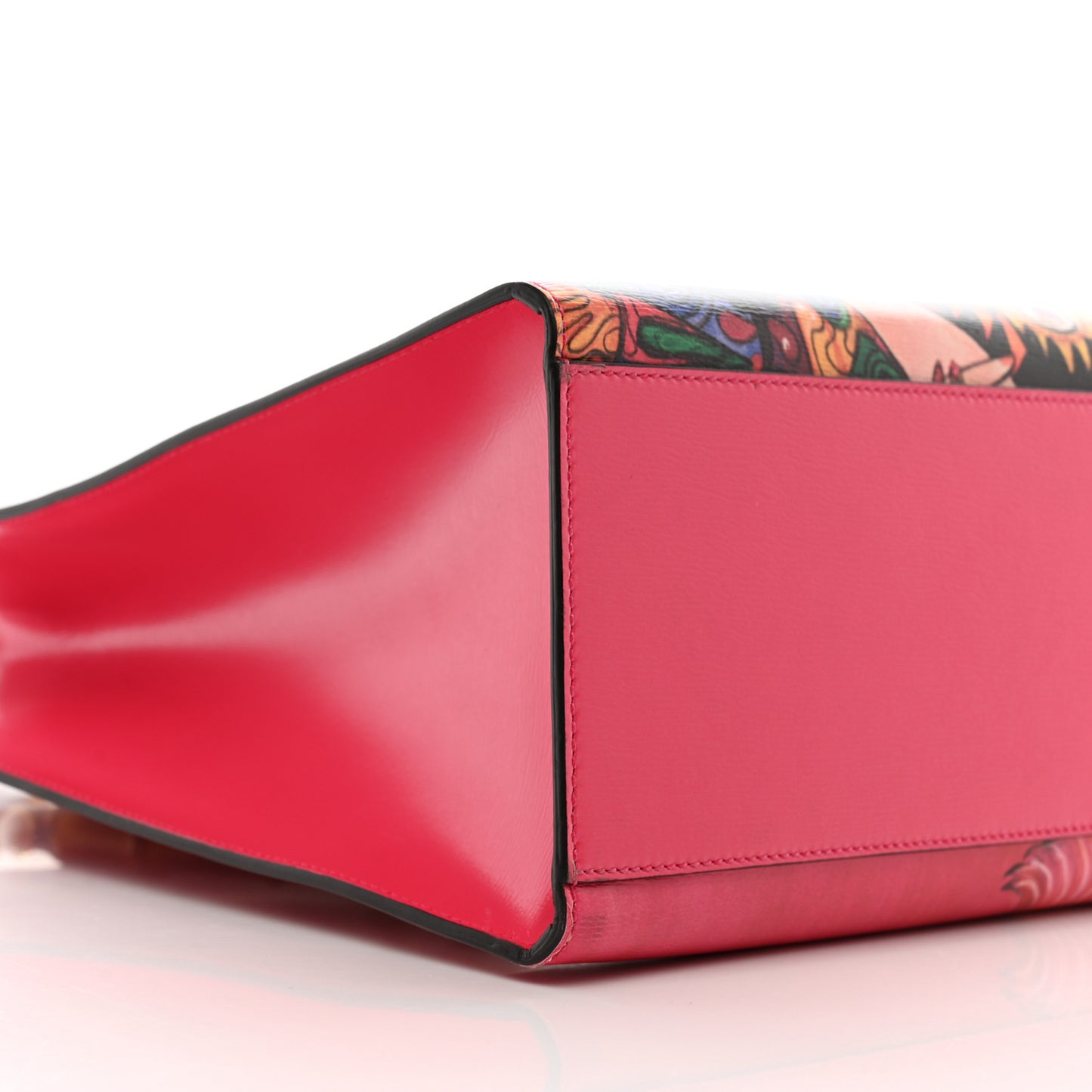 Nappa Bamboo Printed Nymphaea Top Handle Bag Multicolor