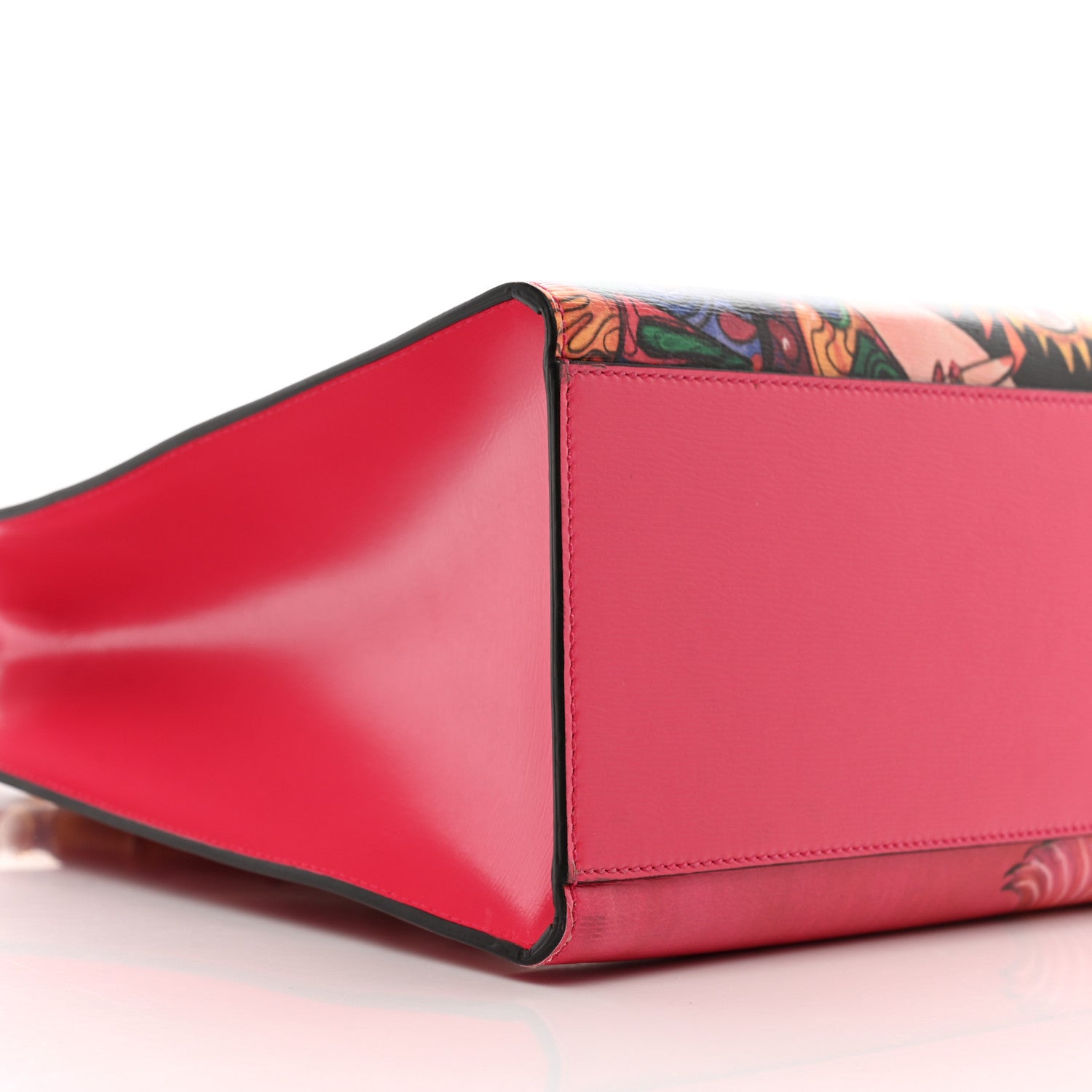 Gucci Nappa Bamboo Printed Nymphaea Top Handle Bag Multicolor 9 of 11