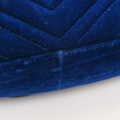 Gucci Velvet Matelasse Medium GG Marmont Shoulder Bag Cobalt Blue 12 of 13