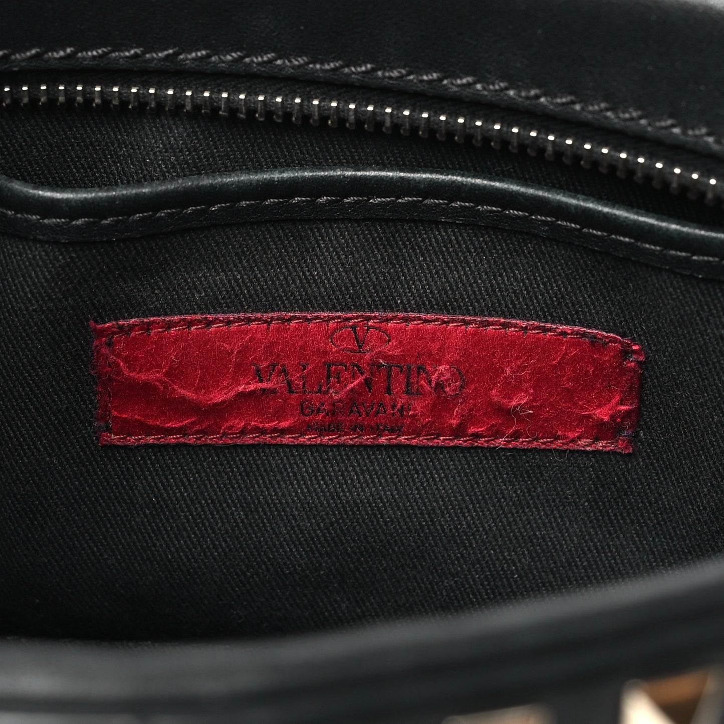Calfskin Rockstud Camera Crossbody Bag Black