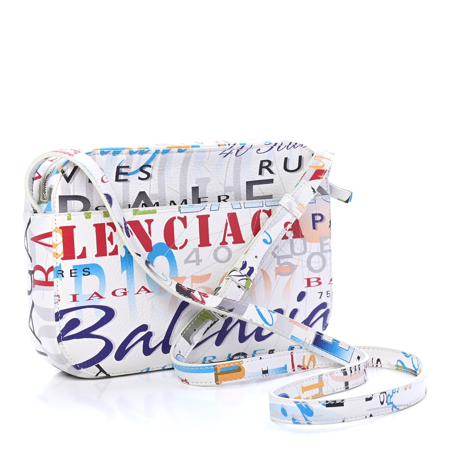 Calfskin Everyday Logo Print S Camera Bag White Multicolor