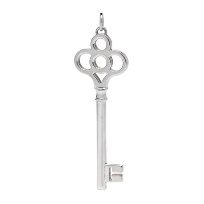 Tiffany Sterling Silver Large Crown Key Pendant 1 of 4