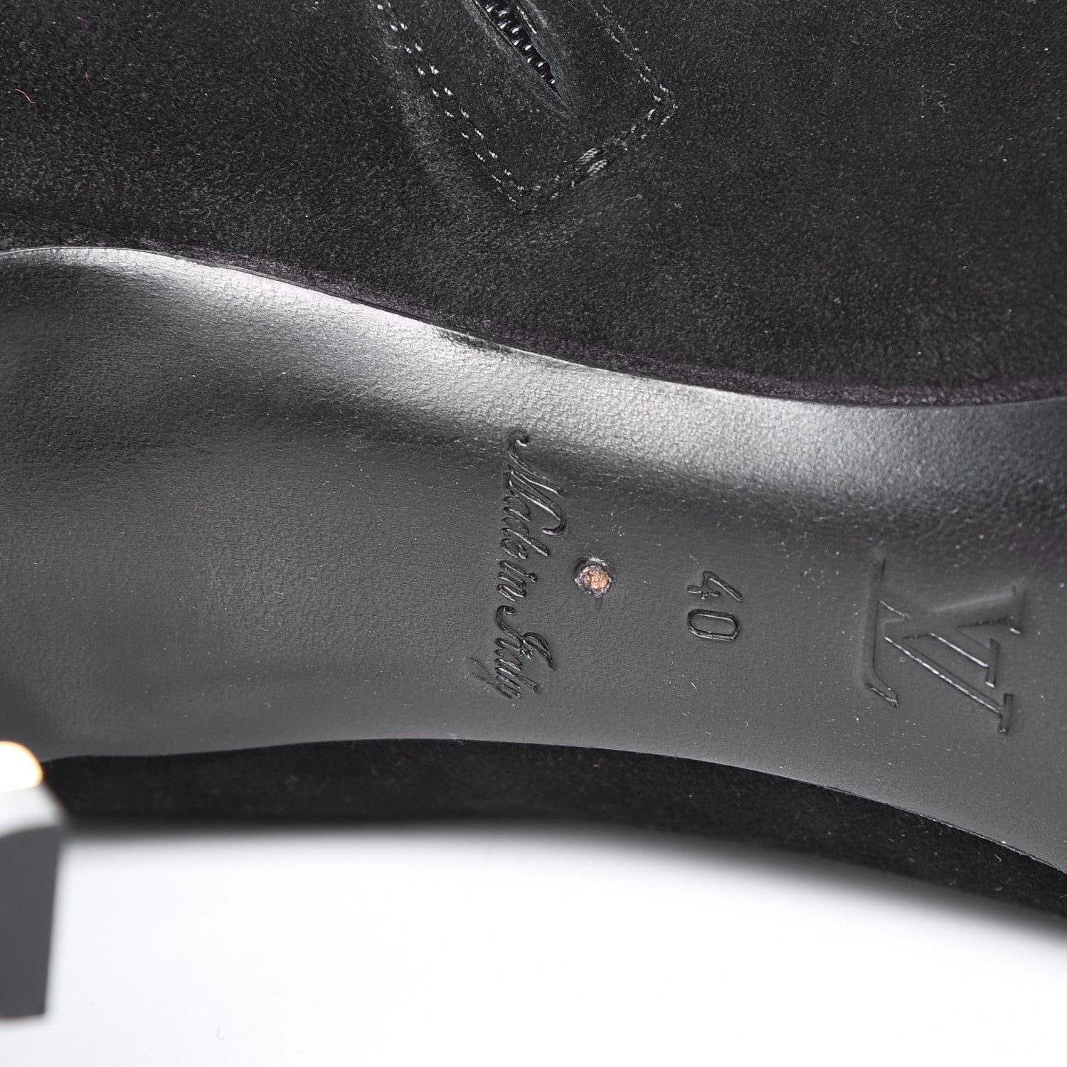 Louis Vuitton Suede Goatskin Praise High Boots 40 Black 10 of 10