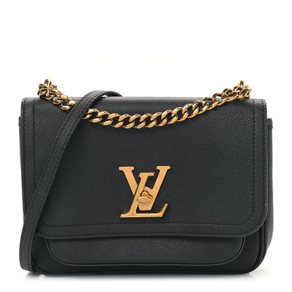 Louis Vuitton Grained Calfskin Lockme Chain Bag PM Black 1 of 8