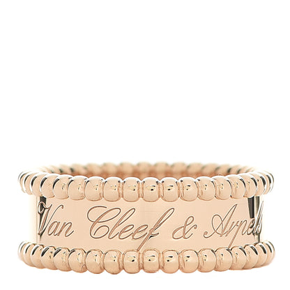 Van Cleef & Arpels 18K Yellow Gold Perlee Signature Ring 54 7 1 of 6