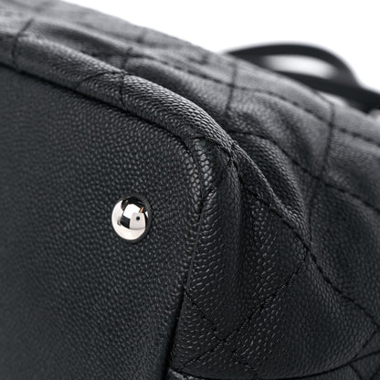 Chanel Grained Calfskin Quilted Small Daily Shopping Tote Black 10 of 12