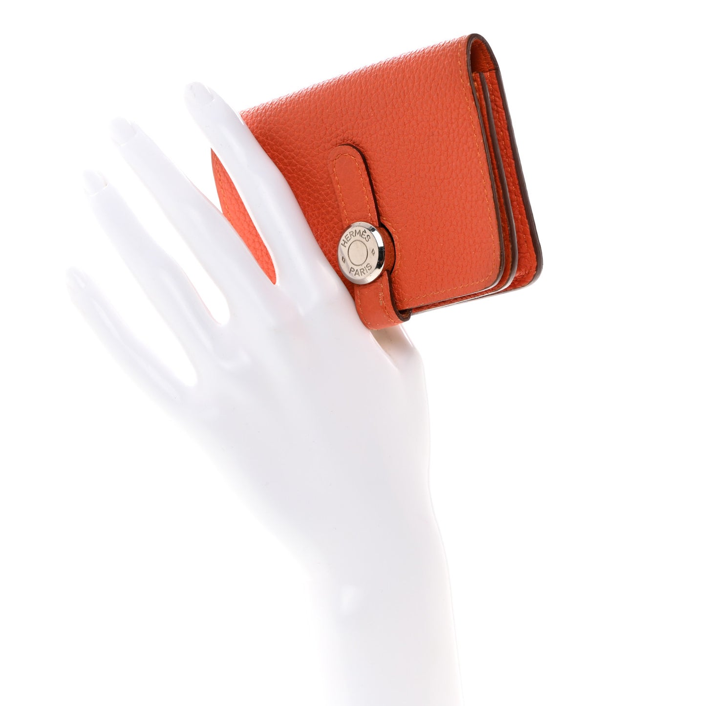 Togo Dogon Card Case Key Holder Orange