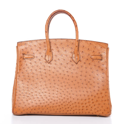 Hermes Ostrich Birkin 35 Gold 4 of 38