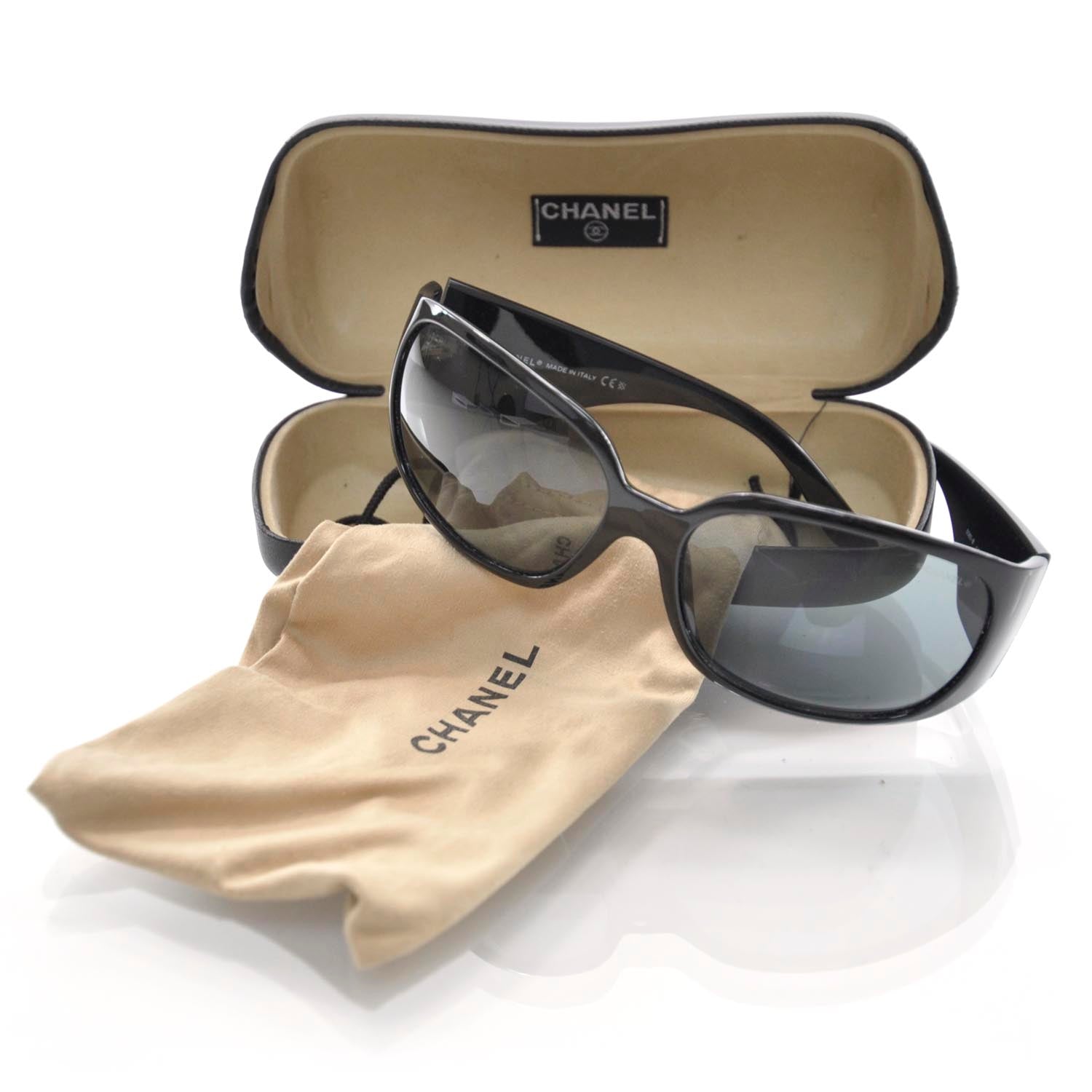 Chanel Crystal CC Logo Sunglasses 5080 B Black 8 of 8