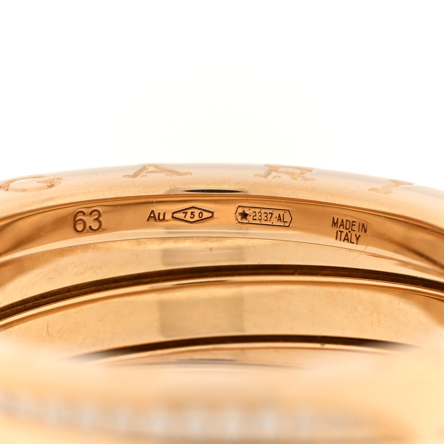 Bulgari 18K Yellow Gold Diamond B.Zero1 Three-Band Ring 63 10.25 4 of 4