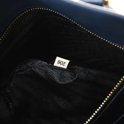 Prada Saffiano Lux Double Handle Shopping Tote Bluette 8 of 12