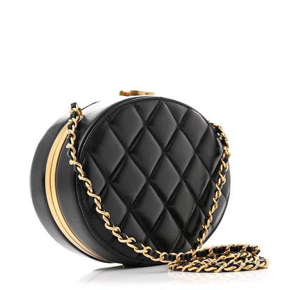 Chanel Lambskin Round Clutch With Chain Black 3 of 10
