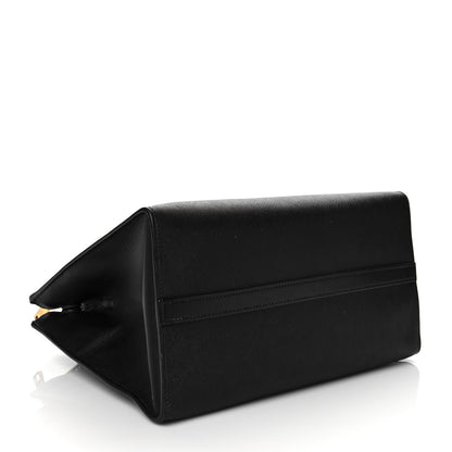 Prada Saffiano City Calfskin Greche Paradigme Bag Black Begonia 3 of 8