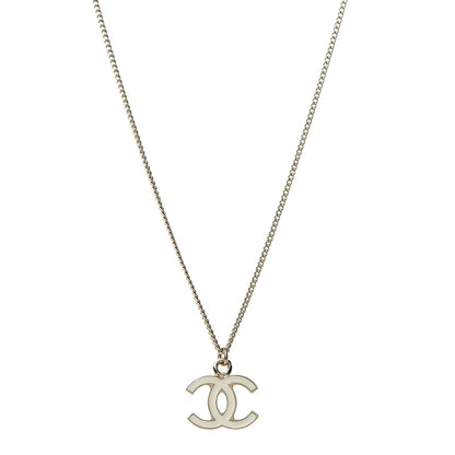 Chanel Enamel CC Pendant Necklace Beige 1 of 6