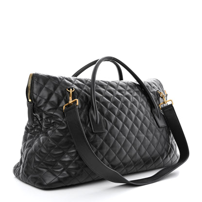 Saint Laurent Calfskin Quilted ES Giant Travel Bag Black 3 of 10