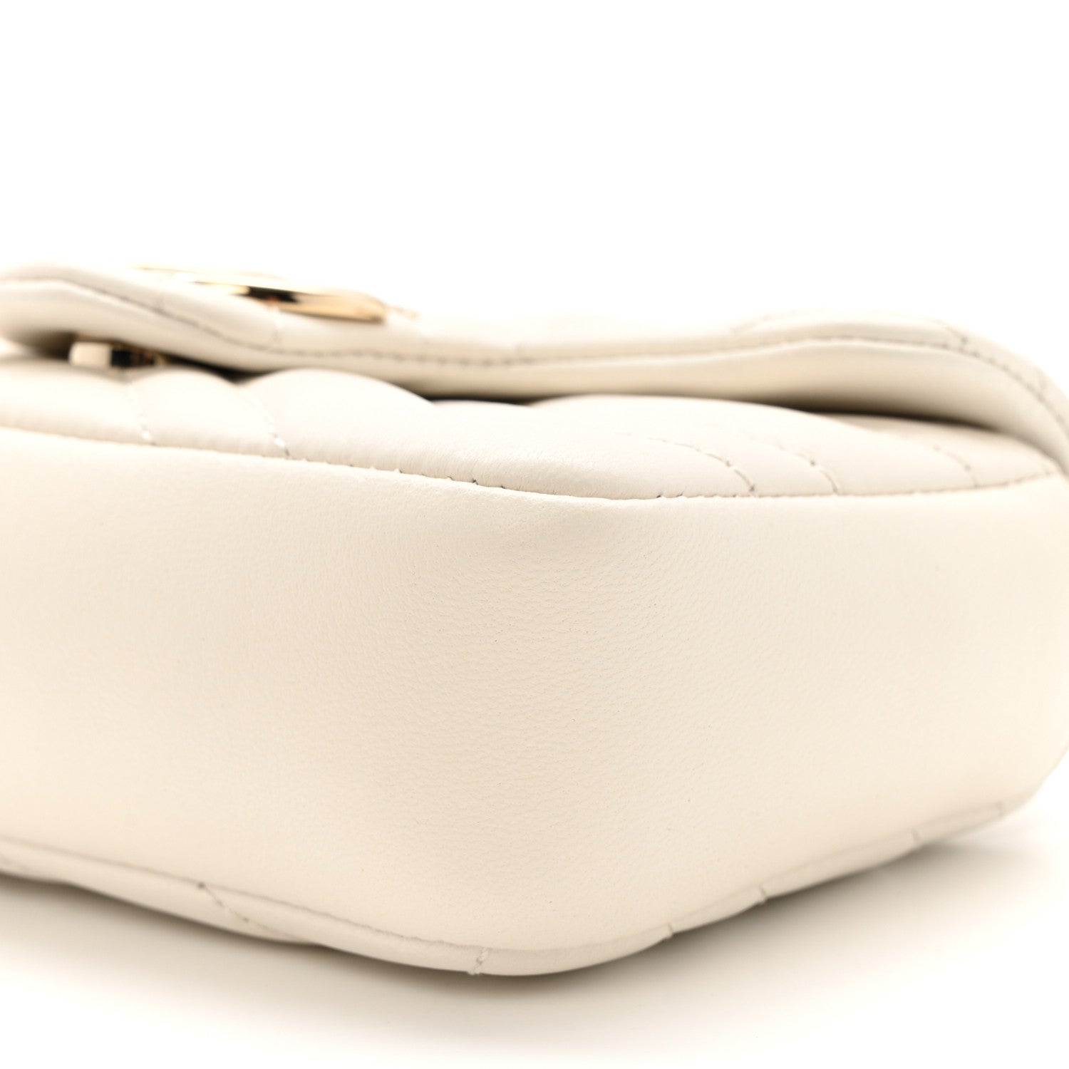 Gucci Lambskin Matelasse Mini GG Marmont Shoulder Bag White 9 of 9