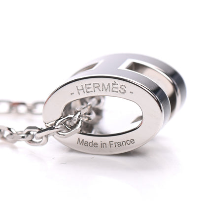 Hermes Lacquered Palladium Mini Pop H Pendant Necklace Black 4 of 6