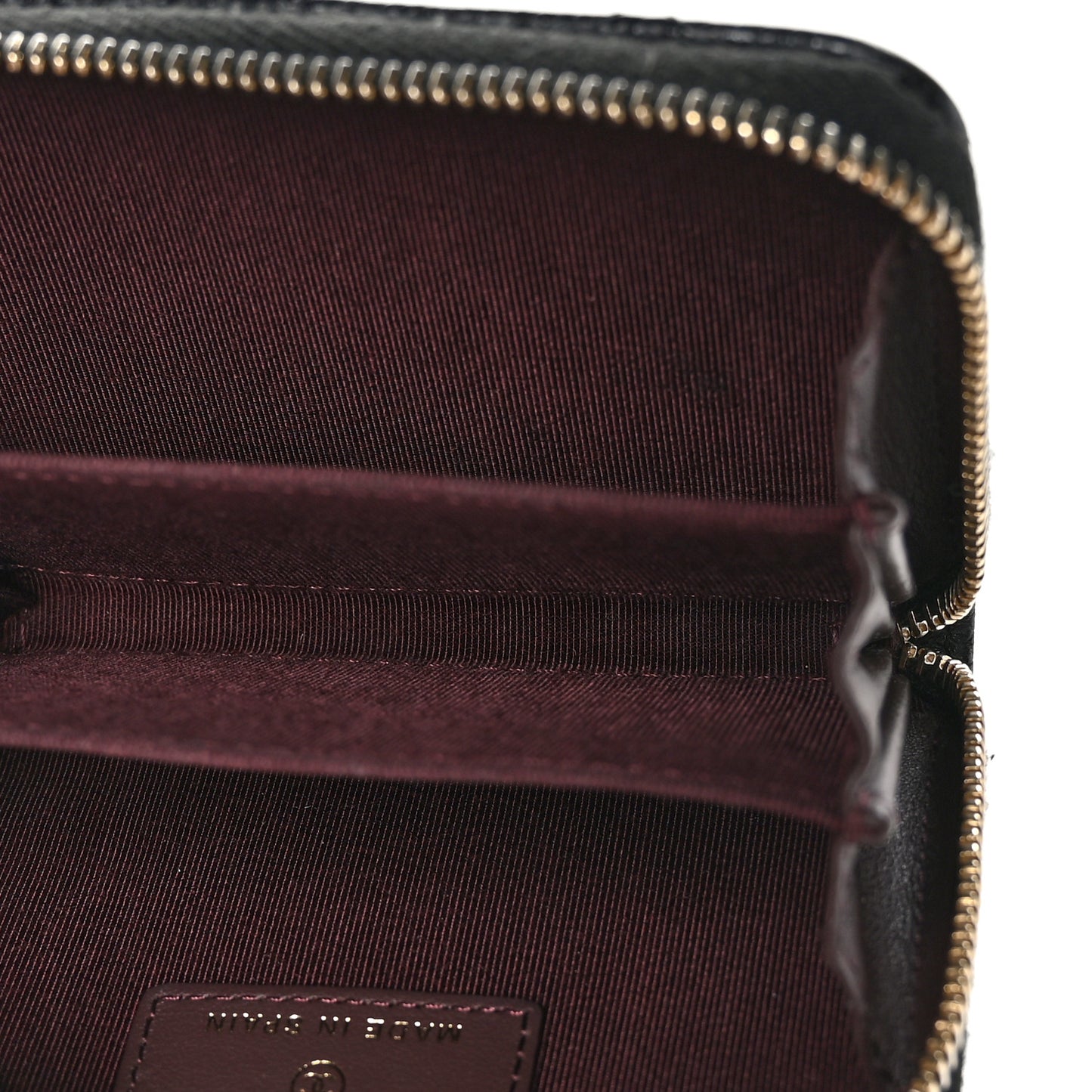 Caviar Quilted Zip Coin Purse Black