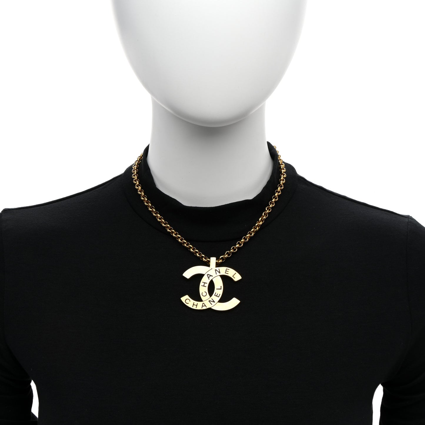 CC Chain Pendant Necklace Gold