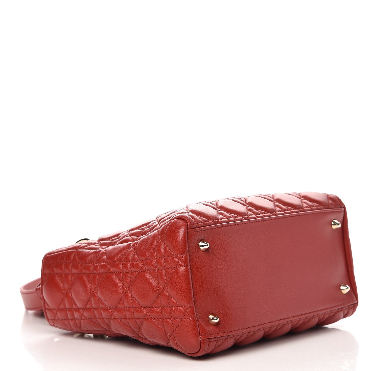 Christian Dior Lambskin Cannage Medium Lady Dior Red 4 of 7