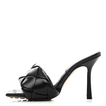 Bottega Veneta Nappa Maxi Intrecciato Lido Mule Sandals 38.5 Black 1 of 9