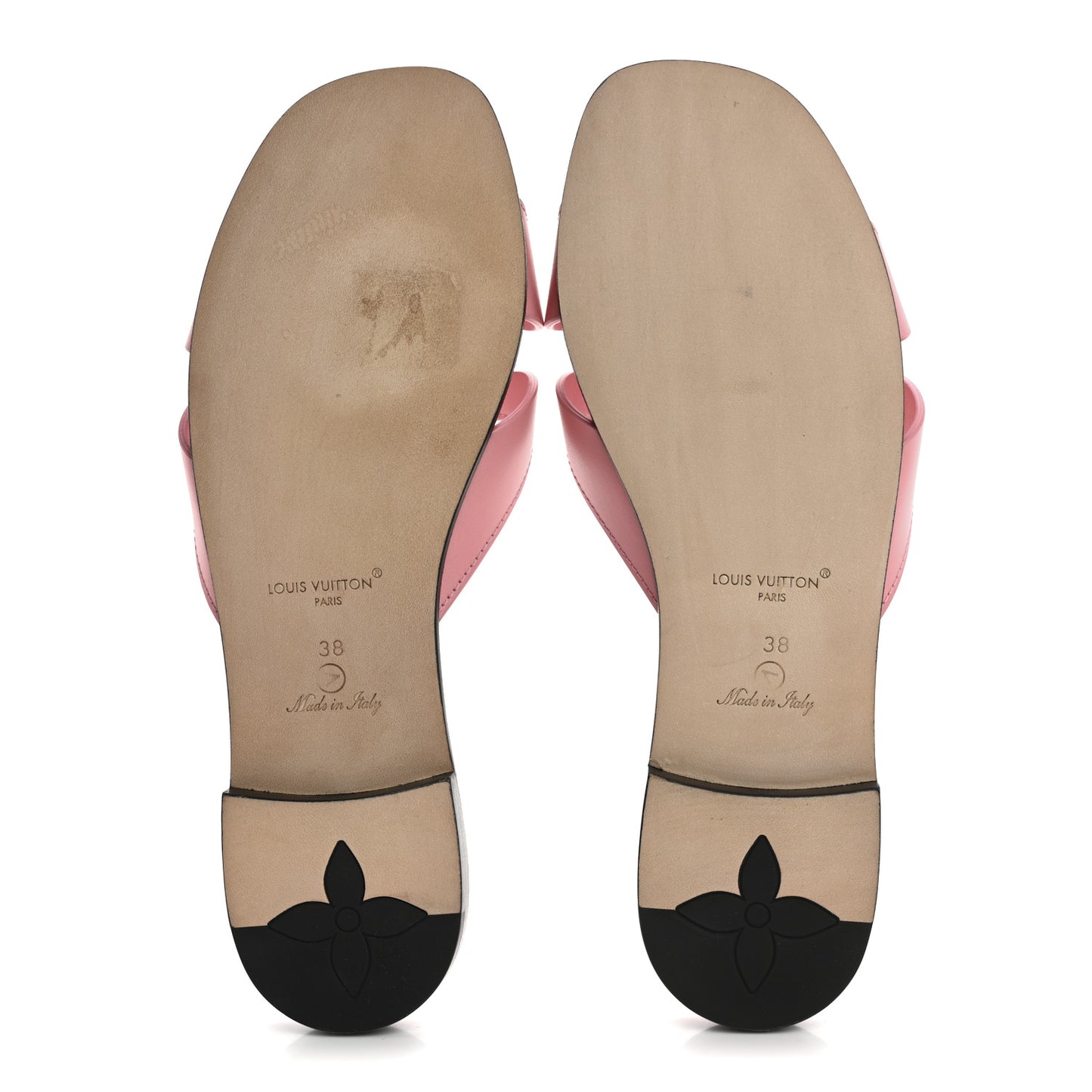 Calfskin LV Isola Flat Sandals 38 Pink