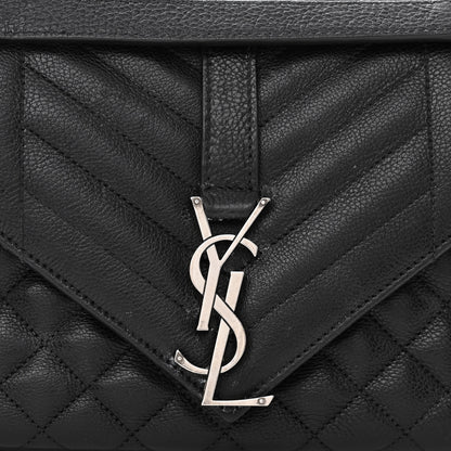 Saint Laurent Sheepskin Tri-Quilt Monogram Medium College Bag Black 7 of 11
