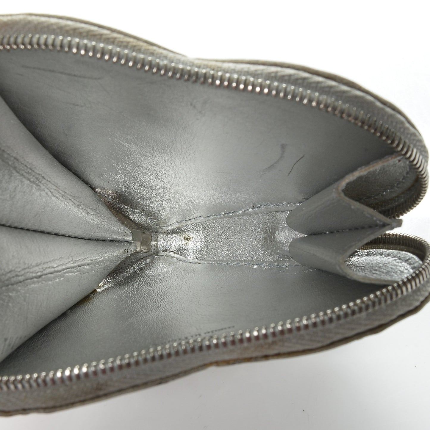 Monogram Miroir Heart Coin Purse Silver