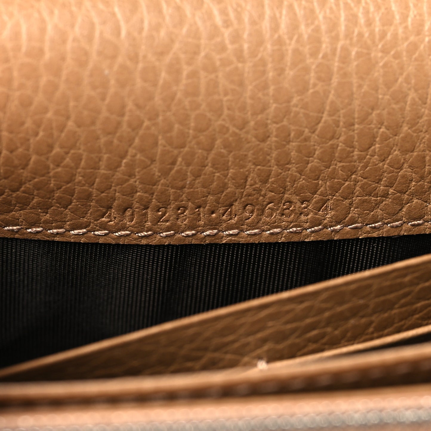 Dollar Calfskin Crystal Mini Dionysus Chain Wallet Natural Tan Black Diamond