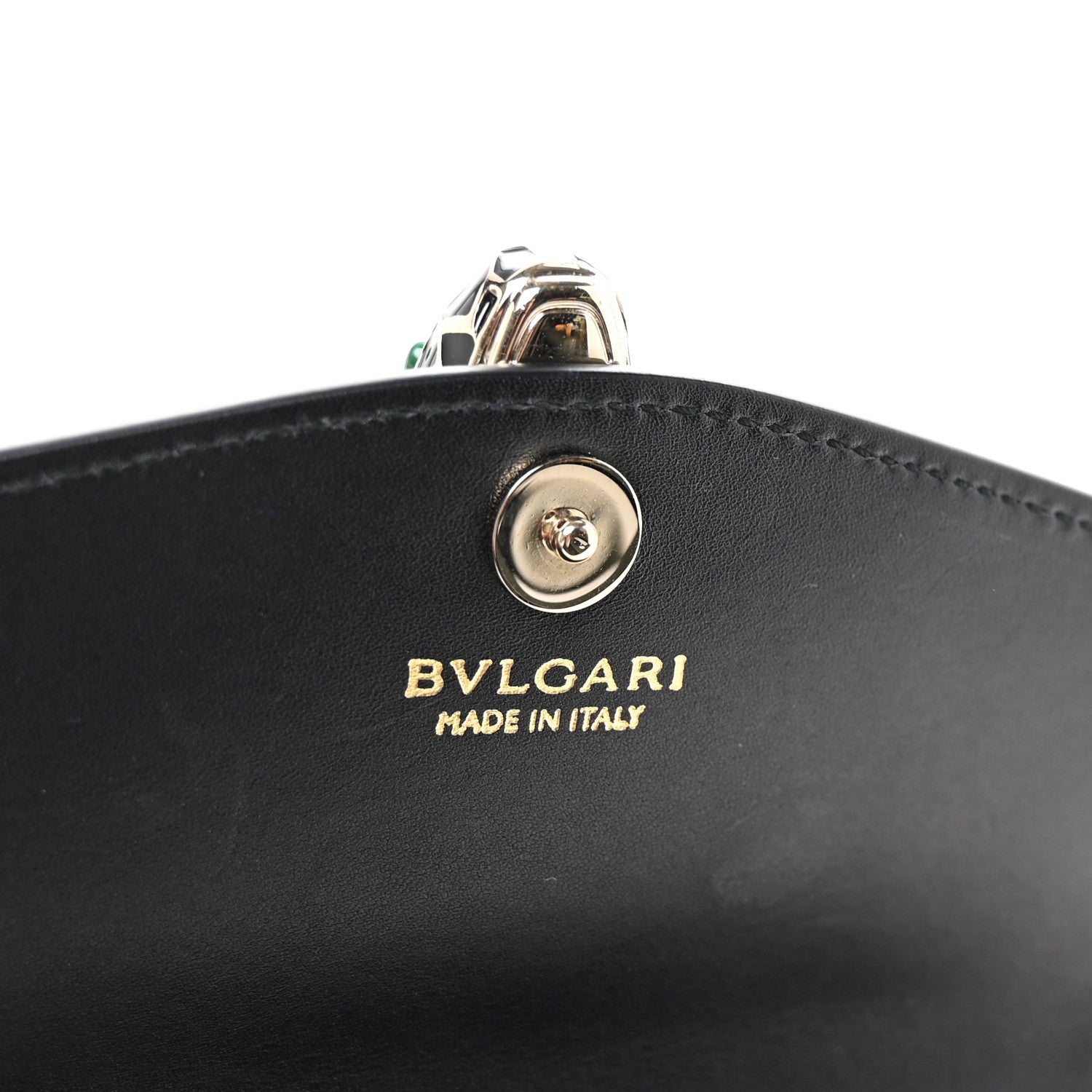 Bulgari Calfskin Serpenti Forever Chain Wallet Black 6 of 10