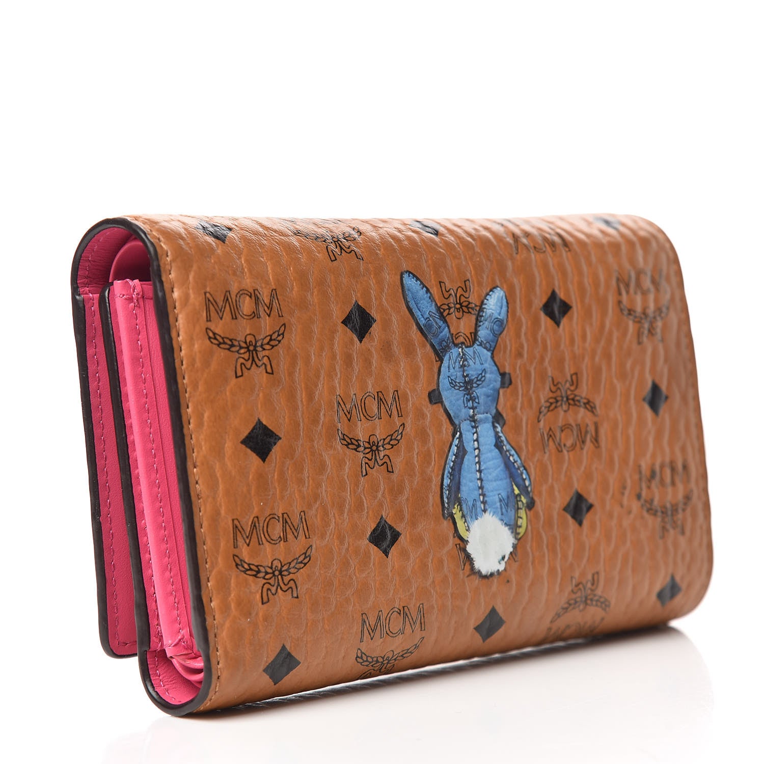 MCM Visetos Rabbit Three-Fold Flap Wallet Cognac 3 of 12