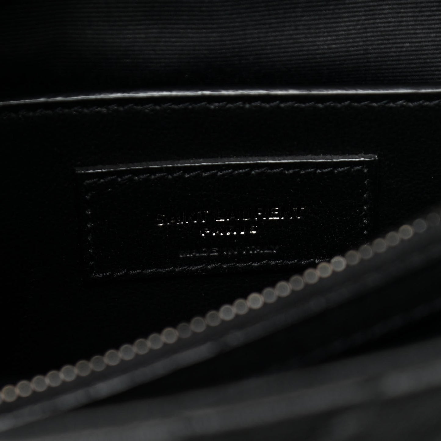 Sheepskin Matelasse Chevron Monogram Medium College Bag Black