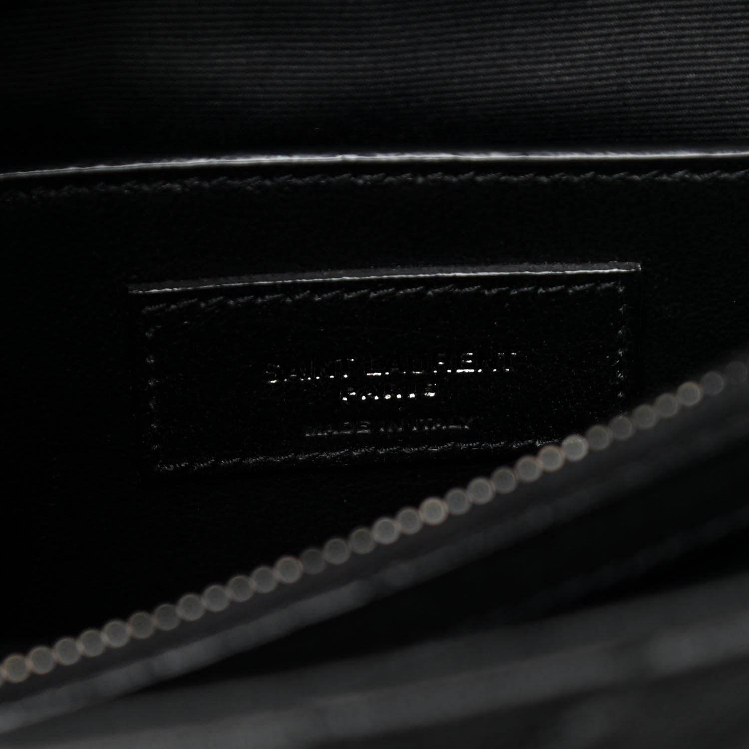 Saint Laurent Sheepskin Matelasse Chevron Monogram Medium College Bag Black 7 of 13
