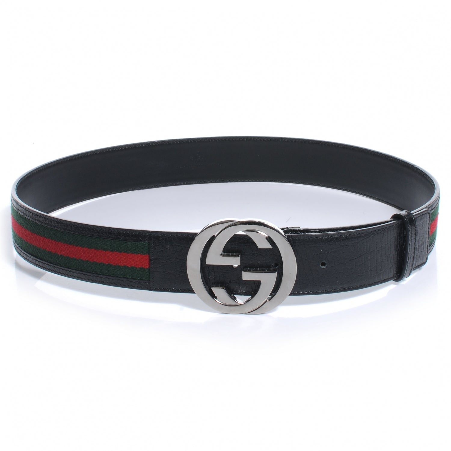 Gucci Leather Web Belt 90 36 Black 1 of 5