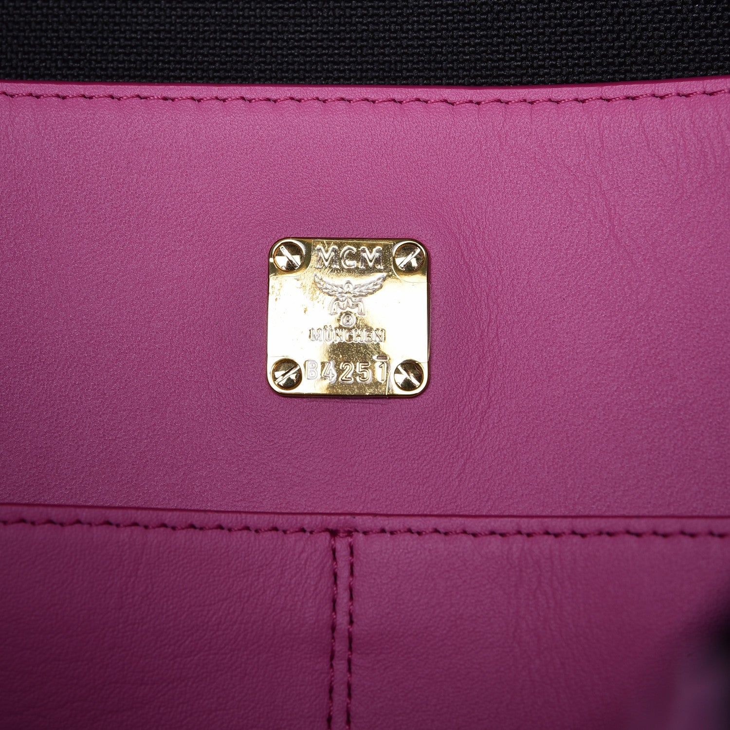 MCM Visetos Kira North South Shopper Tote Pink 7 of 9