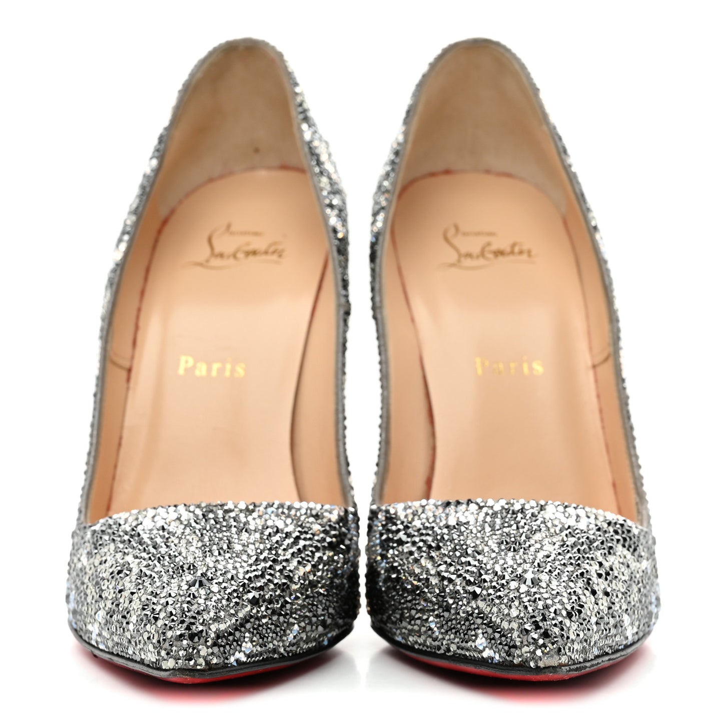 Strass Leopard Print Pigalle Follies 100 Pumps 38.5 Silver Black