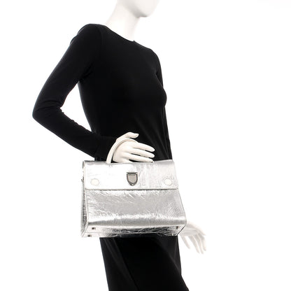 Christian Dior Metallic Calfskin Medium Diorever Flap Silver 3 of 16