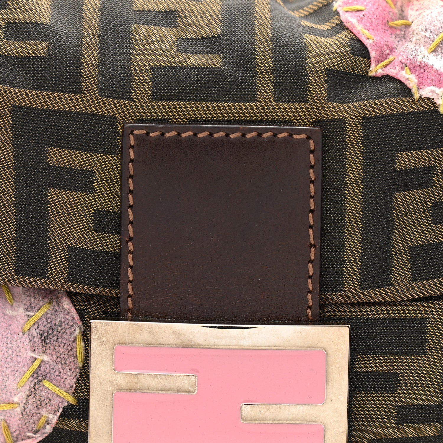 Fendi Zucca Flower Applique Baguette Tobacco 7 of 11