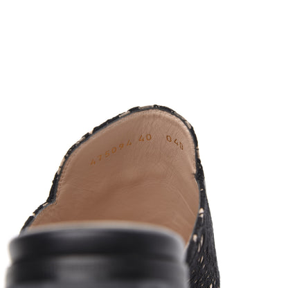 Gucci Lace Malaga Kid Womens Princetown Slippers 40 Black Skin Rose 8 of 9