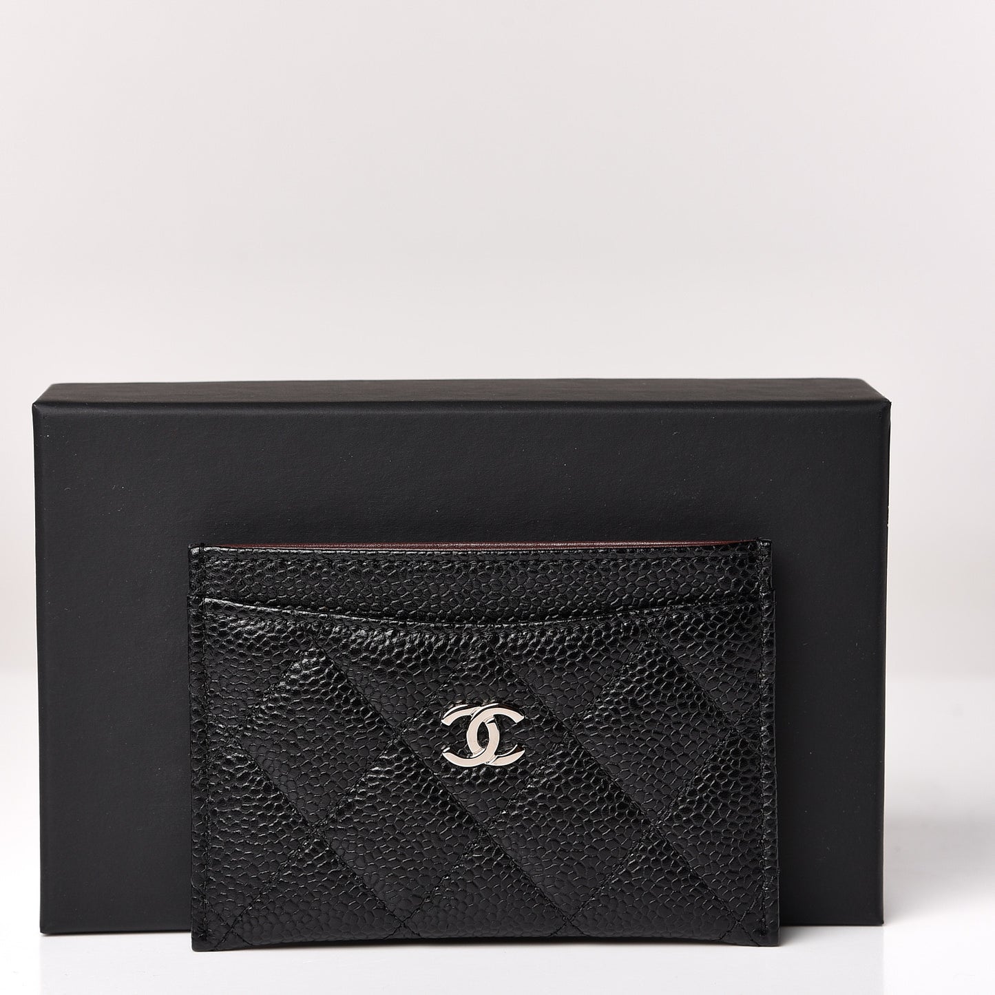 Caviar Quilted Card Holder Black