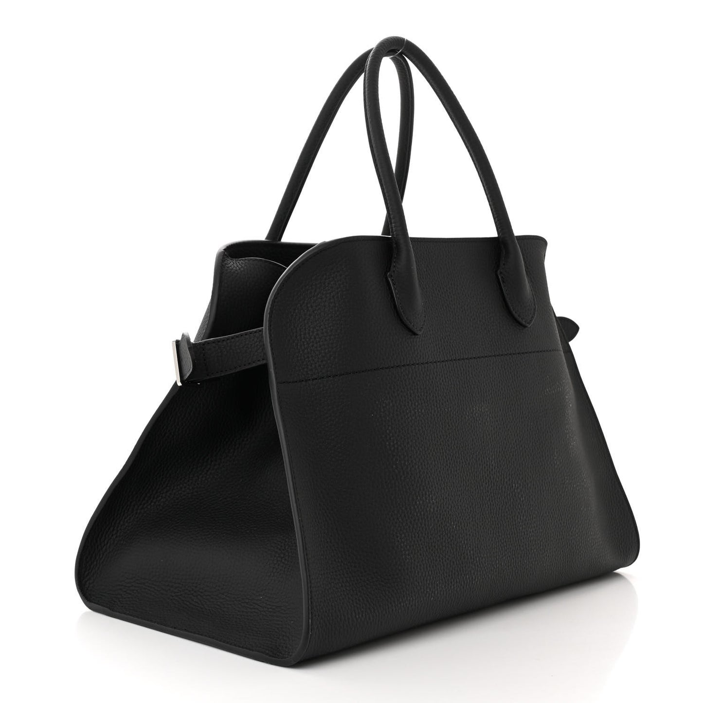 Matte Grained Calfskin Soft Margaux 15 Black