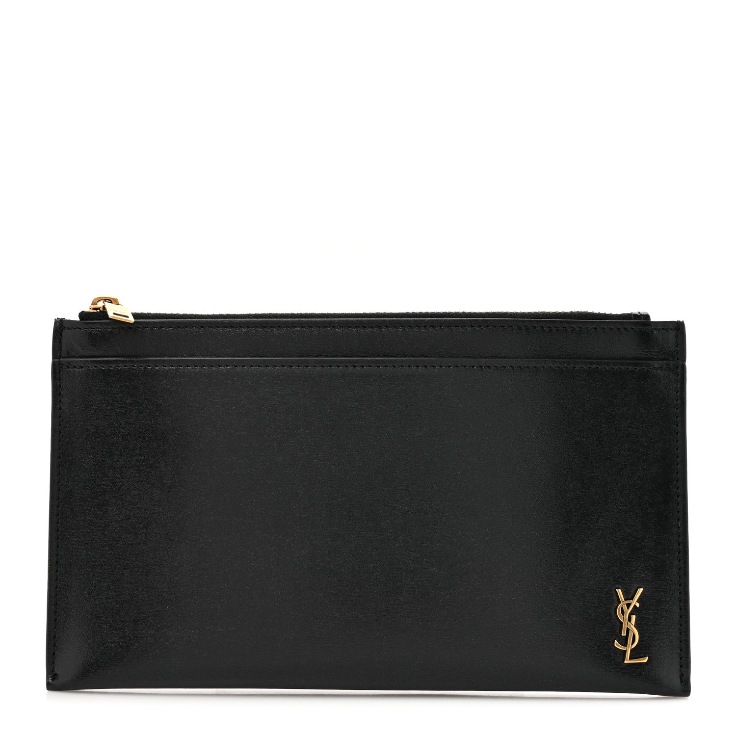 Saint Laurent Smooth Calfskin Monogram Bill Pouch Black 1 of 8