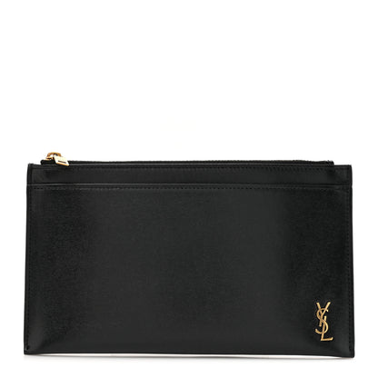 Saint Laurent Smooth Calfskin Monogram Bill Pouch Black 1 of 8